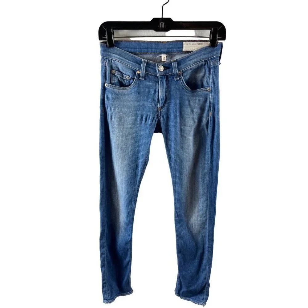 rag & bone Jeans the Capri Low Rise Light Wash Denim Raw Hem Women's Size 25